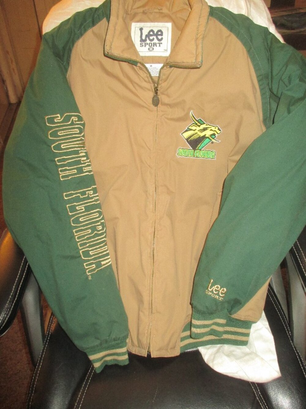 VTG 90s Lee Sport University Of South Florida Bulls Jacket Mens Medium Zip Up